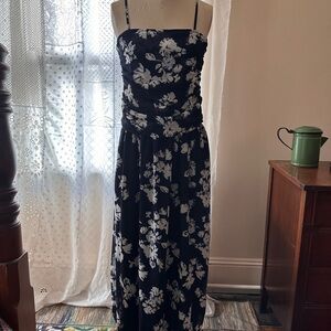 On 34th Strapless Floral Navy Dress